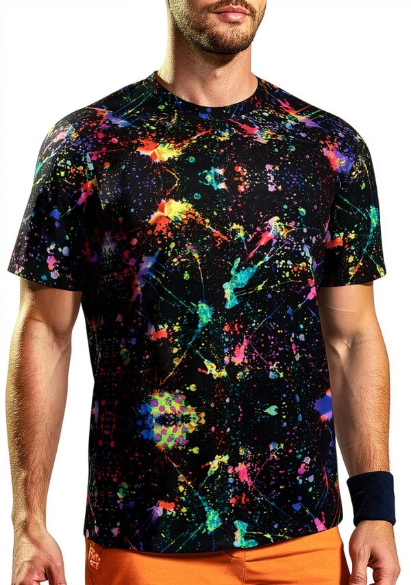 T-shirt FSCEV Homme Noir Tissu Oiseau Polyester Sport-3