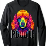 Caniche Standard Coloré Design Amoureux Chiens T-shirt-0