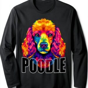 Caniche Standard Coloré Design Amoureux Chiens T-shirt-0