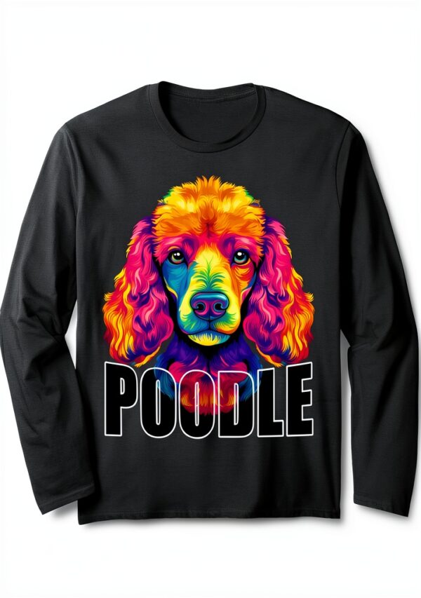 Caniche Standard Coloré Design Amoureux Chiens T-shirt-0