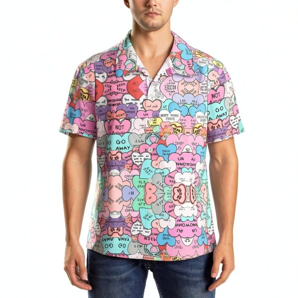 Chemise homme DRTGEDS imprimé cœur polyester manches courtes-3