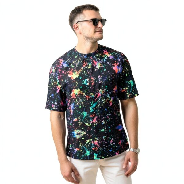 T-shirt FSCEV Homme Noir Tissu Oiseau Polyester Sport-6