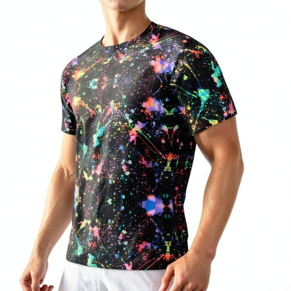 T-shirt FSCEV Homme Noir Tissu Oiseau Polyester Sport-5