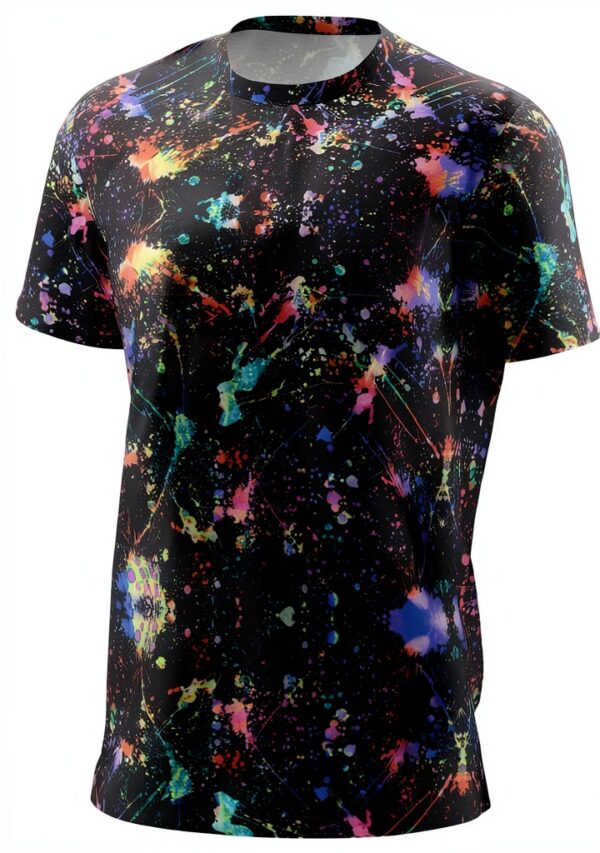 T-shirt FSCEV Homme Noir Tissu Oiseau Polyester Sport-1