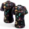 T-shirt FSCEV col V femme polyester élasthanne noir-7