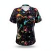 T-shirt FSCEV col V femme polyester élasthanne noir-5
