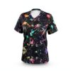 T-shirt FSCEV col V femme polyester élasthanne noir-6