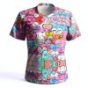 T-shirt FSCEV col V femme polyester élasthanne noir-7