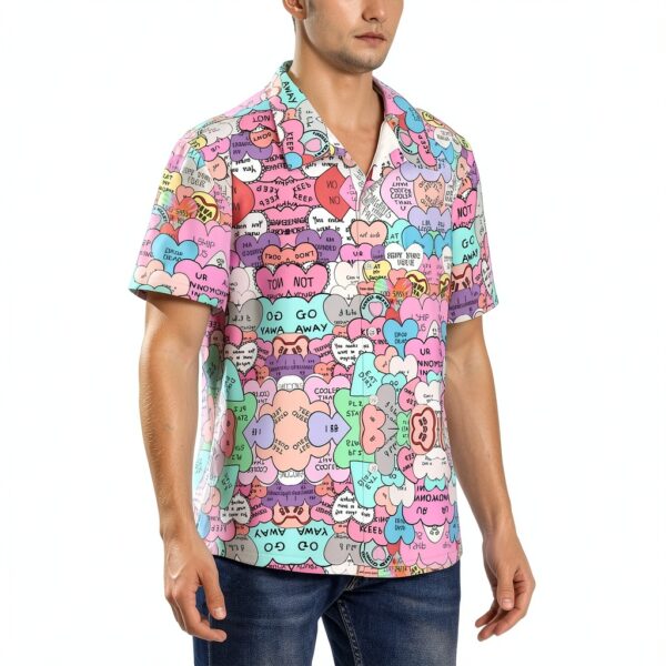 Chemise homme DRTGEDS imprimé cœur polyester manches courtes-4