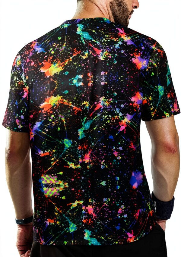 T-shirt FSCEV Homme Noir Tissu Oiseau Polyester Sport-4