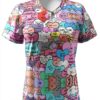 T-shirt FSCEV col V femme polyester élasthanne noir-3