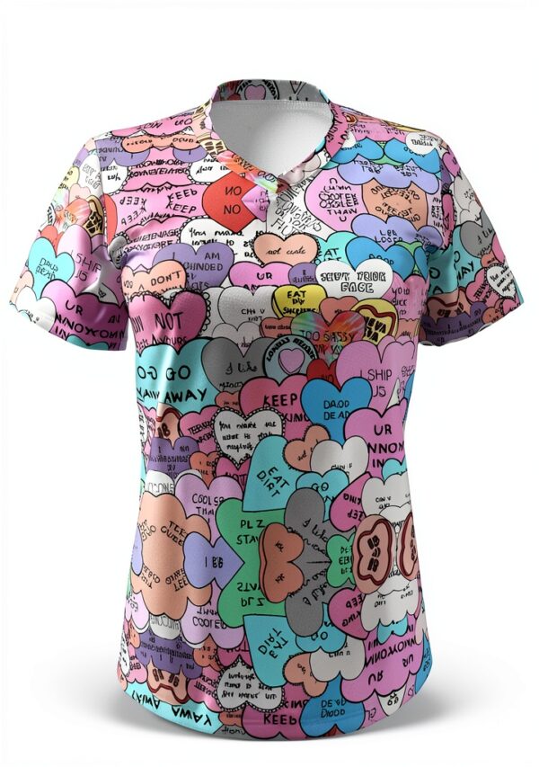 T-shirt FSCEV col V femme polyester élasthanne noir-3