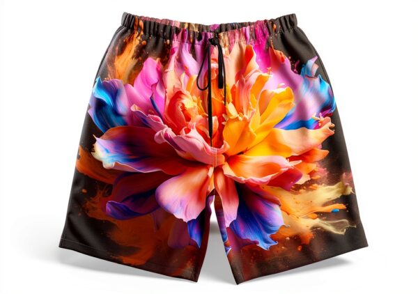 Short de bain homme Ogniwo tissu léger blanc-6