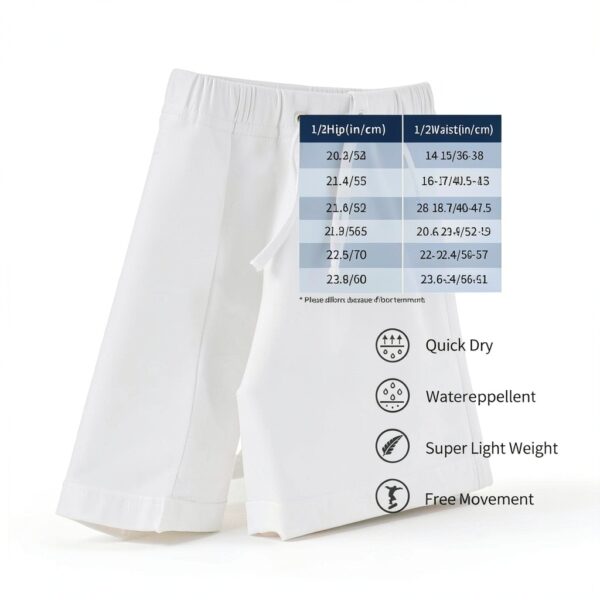 Short de bain homme Ogniwo tissu léger blanc-8