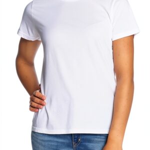 T-shirt femme MarqueX coton coupe régulière blanc-0