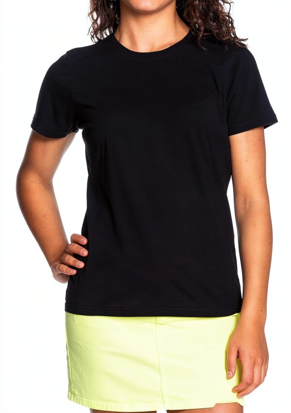 T-shirt femme noir coton manches courtes S Amazon-0