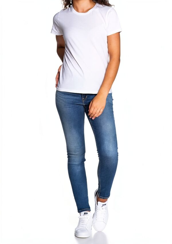 T-shirt femme MarqueX coton coupe régulière blanc-3