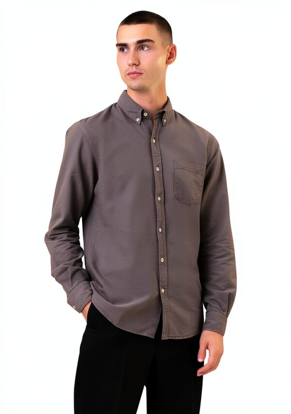 Chemise Storm Grey Colorful Standard – coupe ajustée, tissu respirant-5