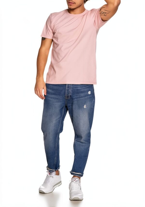 Colorful T-shirt homme organique XL rose délavé manches courtes-3