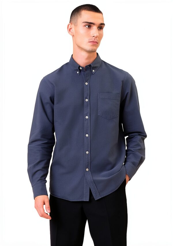 Chemise Colorful Standard bleu pétrole pour homme coupe moderne M-5