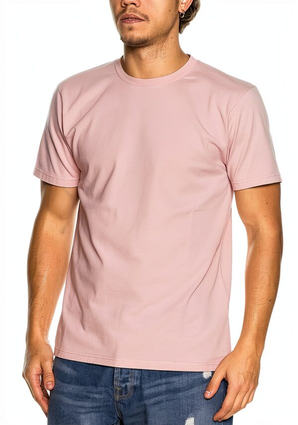 Colorful T-shirt homme organique XL rose délavé manches courtes-0