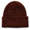 Chapeau bonnet en laine merino Colorful Standard, couleur café marron-0