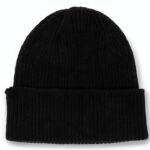 Chapeau bonnet en laine merino Colorful Standard, noir profond-0