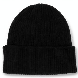 Chapeau bonnet en laine merino Colorful Standard, noir profond-0