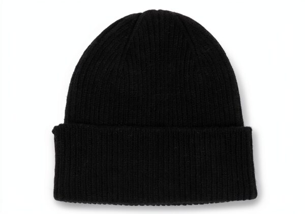 Chapeau bonnet en laine merino Colorful Standard, noir profond-0